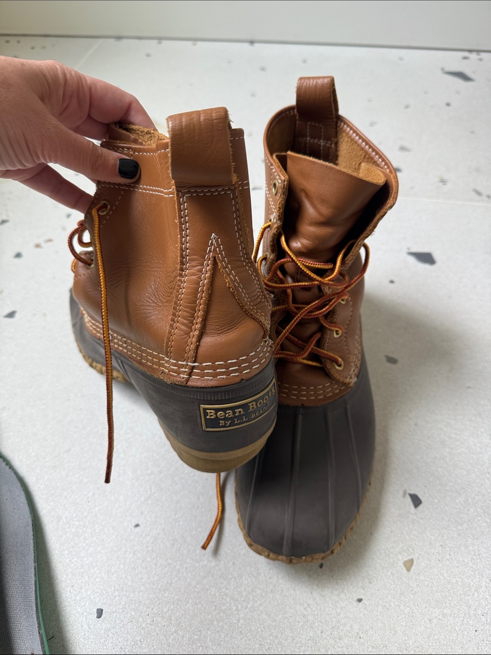 Bean Boots by L.L. Bean - Brown Leather & Dark Rubber Duck Boots